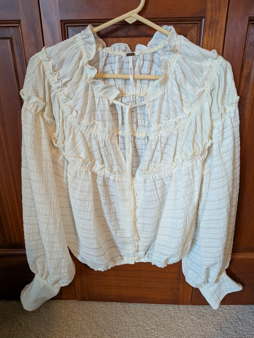 Free People Hailey Cropped Tie-Front Blouse